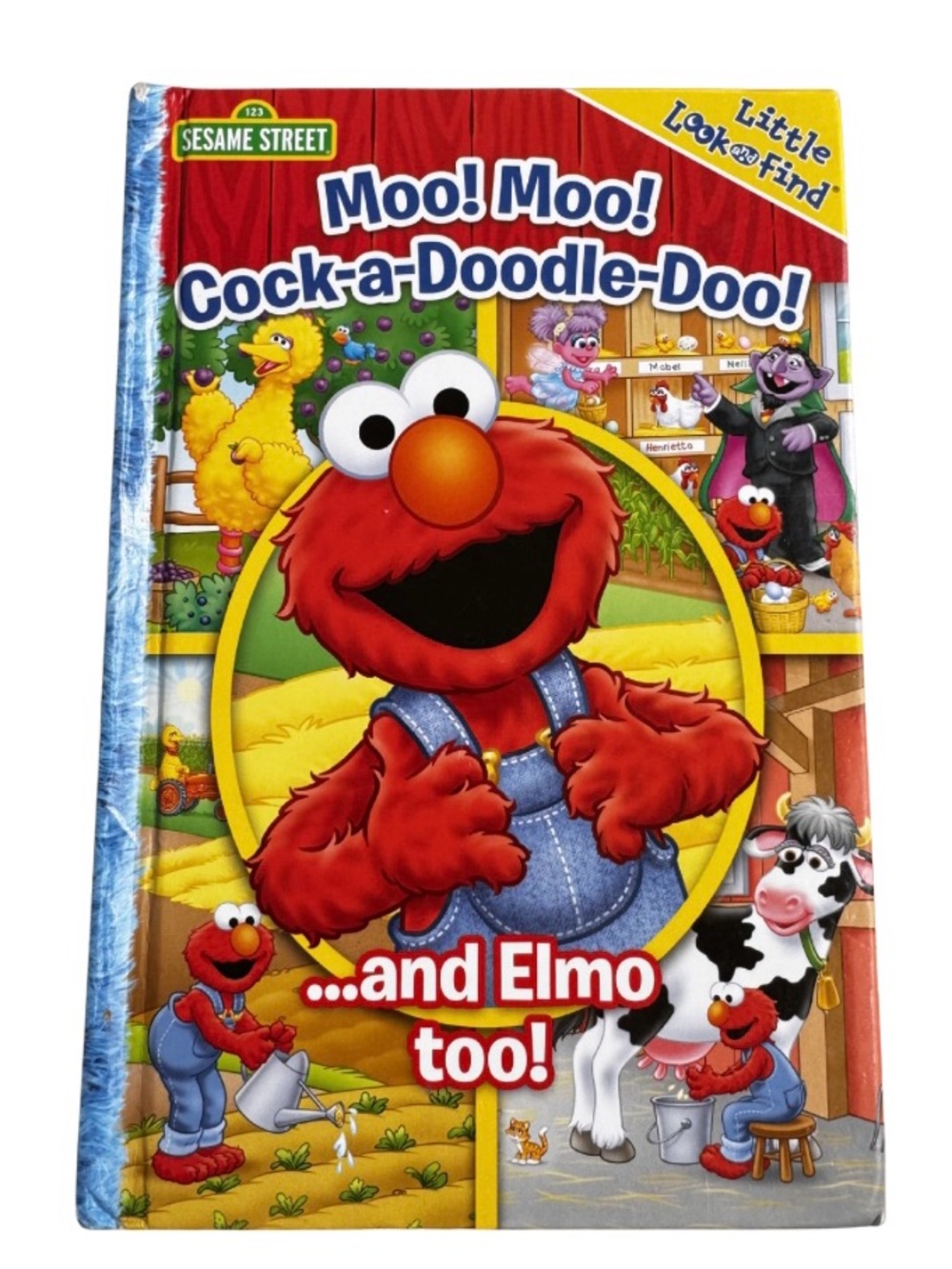 Sesame Street Elmo Moo-Moo Look and Find Farm Book Hard Cover